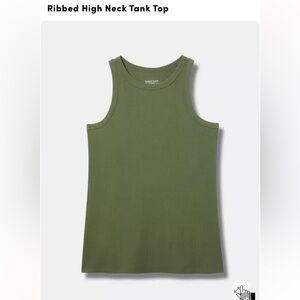 Torrid Size 3 Green Ribbed Tank Top